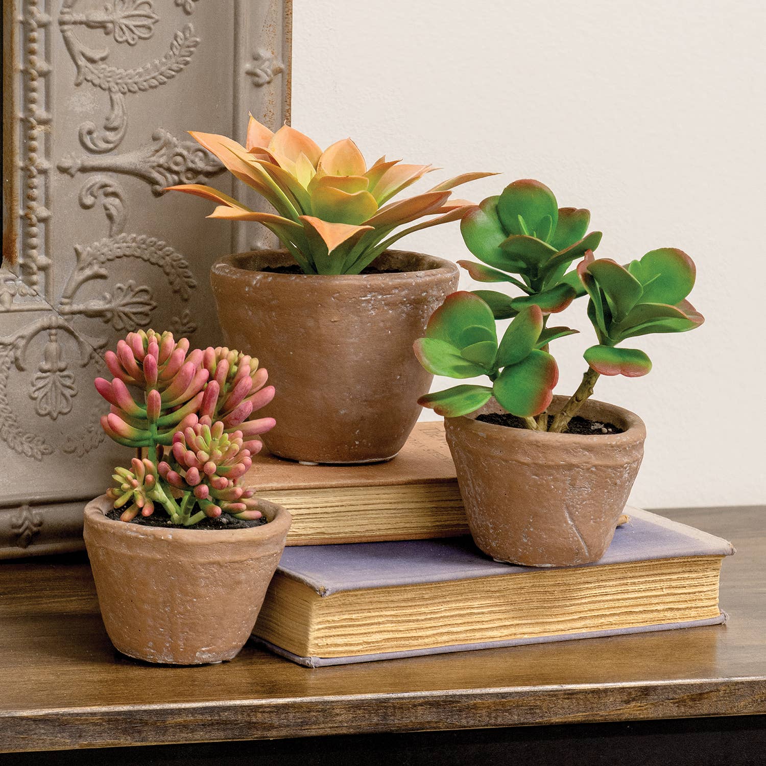 Col House Designs – wholesale Artificial plant – Potted Peach Agave Succulent2