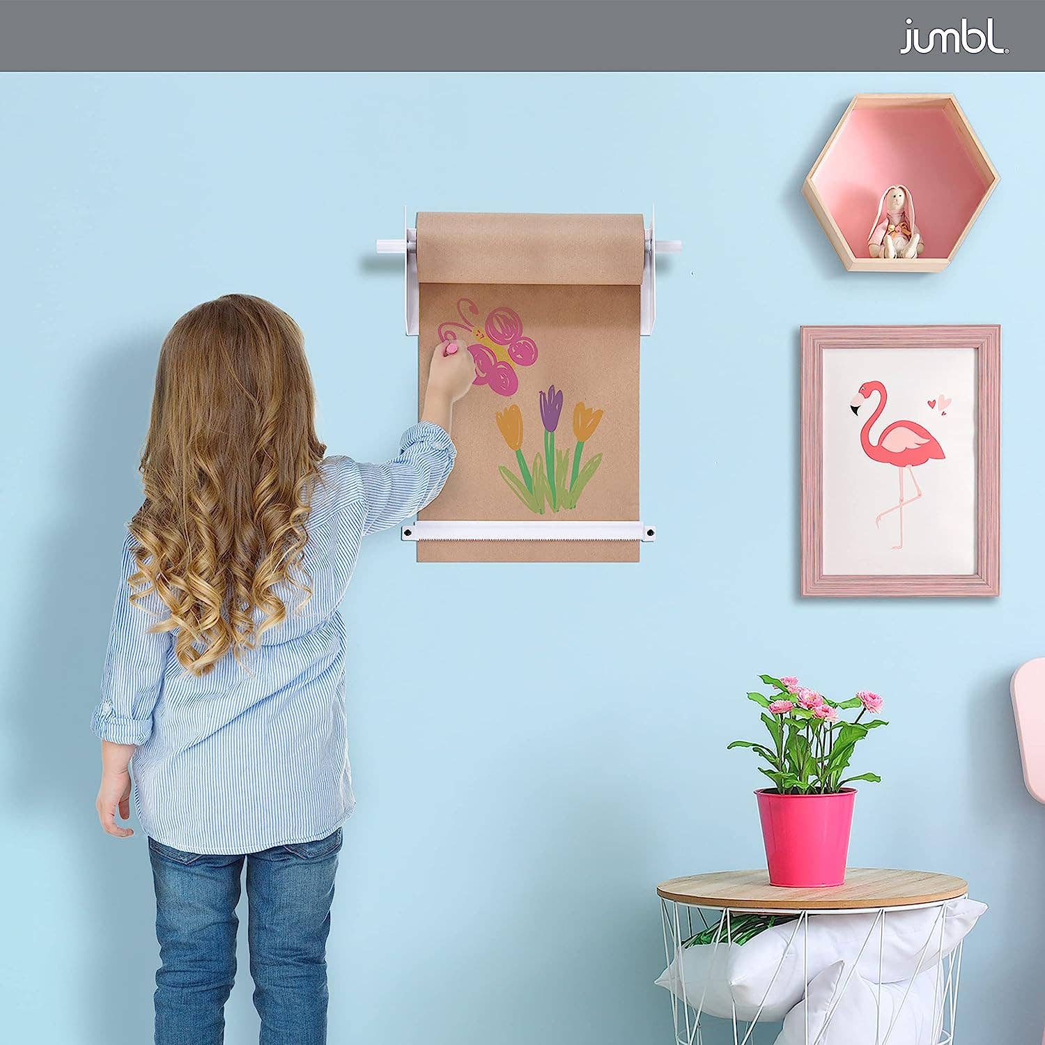 Jumbl – wholesale Paper towels – Wall Mounted Kraft Paper Dispenser with Cutter (White)5