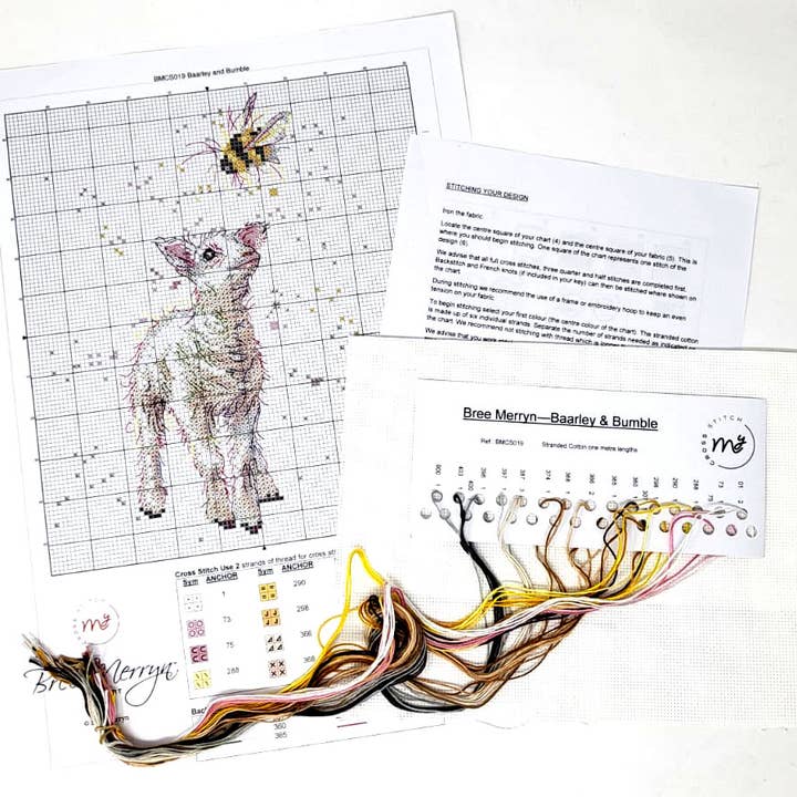 Creative World of Crafts - Wholesale Borduurbenodigdheden - Bree Merryn - Borduurpakket Baarley en Bumble2