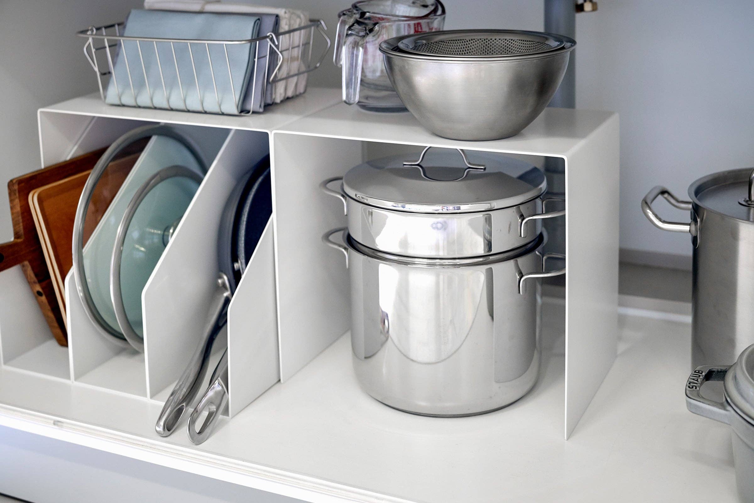 Yamazaki Home - Wholesale Kitchen Storage/Organizer - Tower  Riser (Set of 2) - Steel3