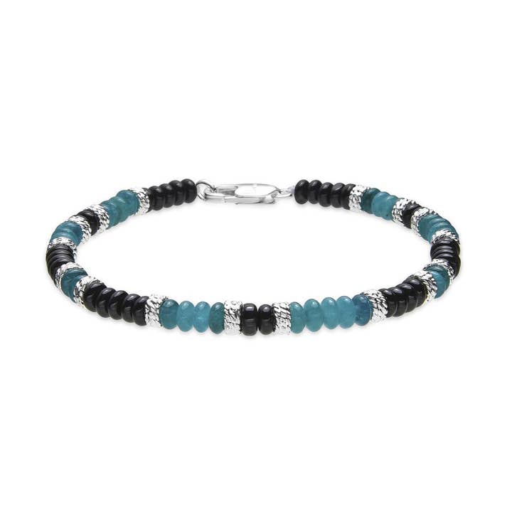 Luxenter – wholesale Pärlarmband – Pulsera Luxenter i silverfinish och Onyx - Ekap0