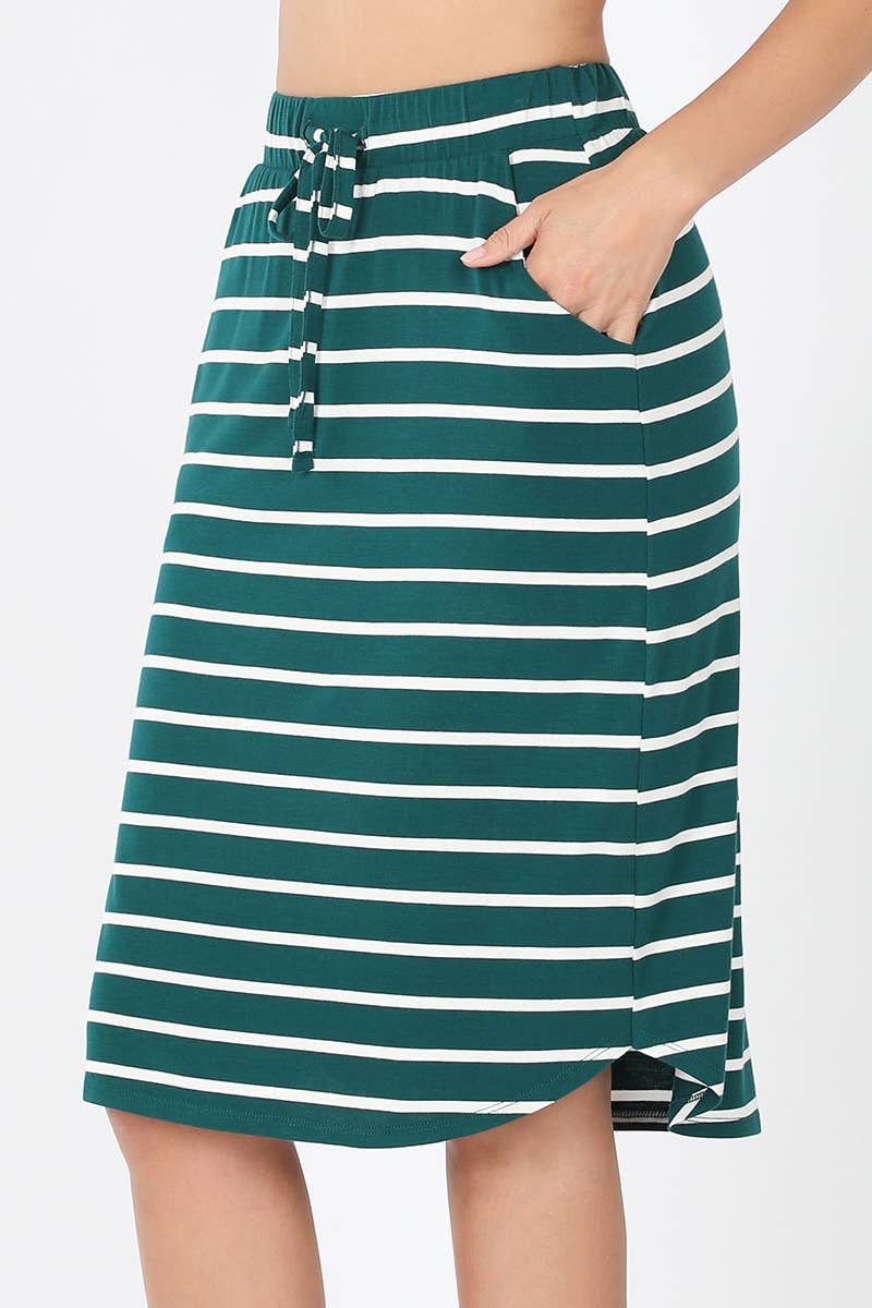 42POPS – Großhandel Rock – Damen – .Stripe Self Tie Tulpen-Saum Rock12