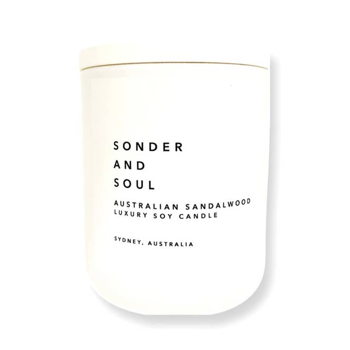 Sonder and Soul - Wholesale Jar/filled candle - Australian Sandalwood Soy Candle0