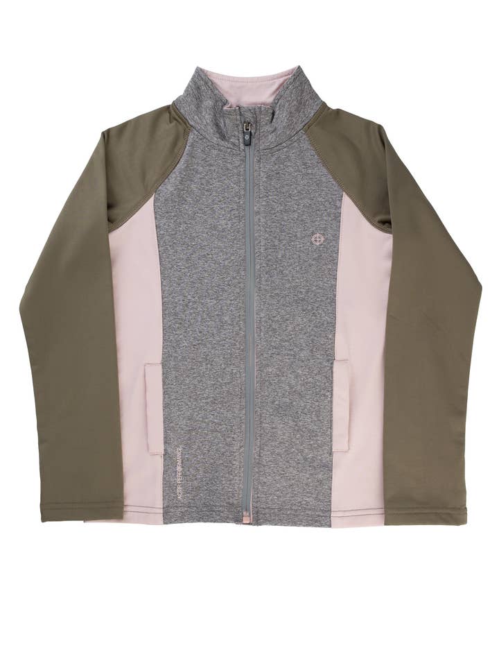 Chaqueta de manga larga con cremallera para niñas - AGF199220L para venta al por mayor de ACTIF PERFORMANCE