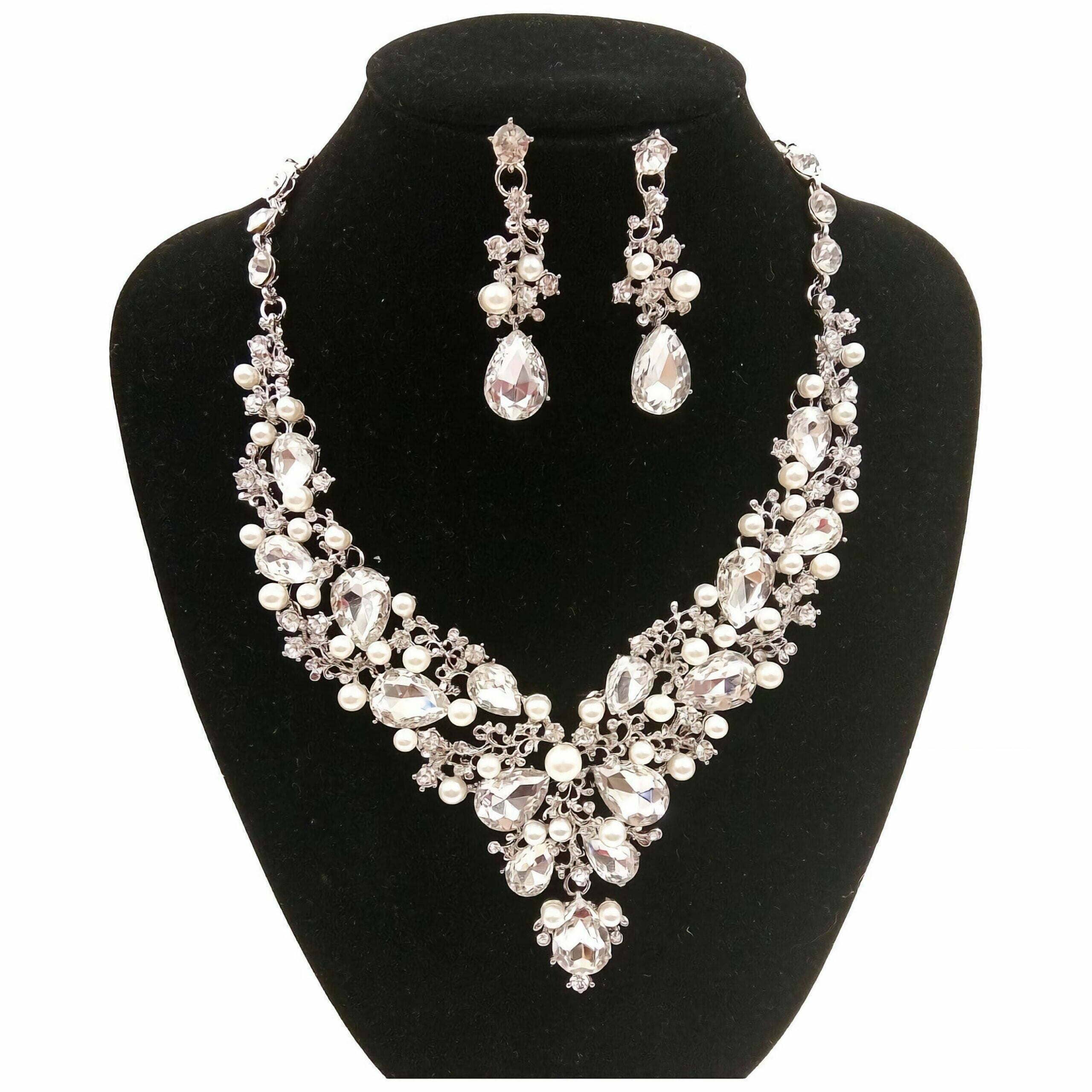 Diacly - Wholesale Jewelry Set - Vine Theme Casting Rhinestone Necklace Set13