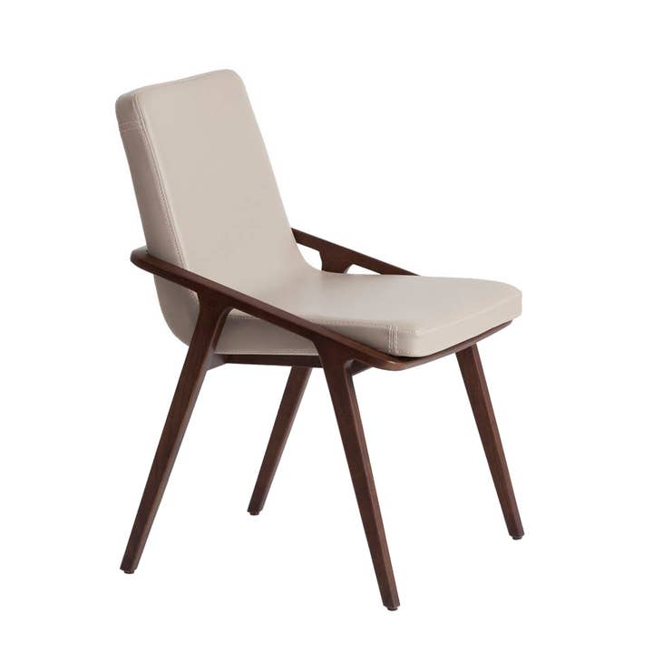 Dining chair upholstered in leatherette and wooden structure 3 for wholesale by ANGEL CERDA