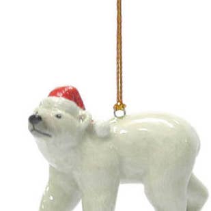 Mini estatueta de porcelana rosa do norte do urso polar ornamento por atacado de Little Critterz