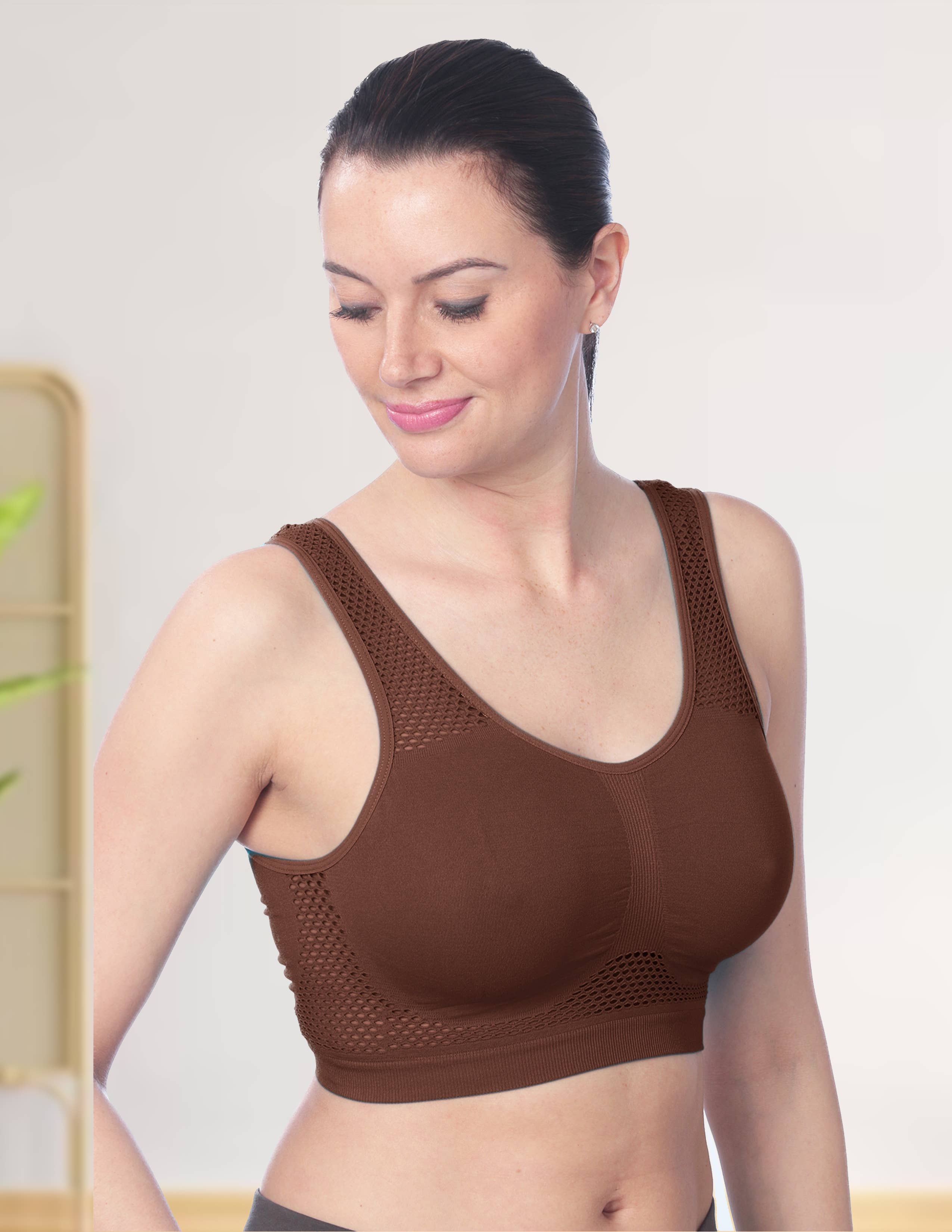 Isadora, Tipi toe, & James Fiallo – wholesale Sports bra – Women's – Isadora Women's Cotton Stretch Mesh Workout Sports Bra4