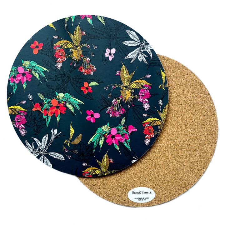 Placemat Large Round Melamine Wooden Cherry Blossom Floral for wholesale by Bean and Bemble