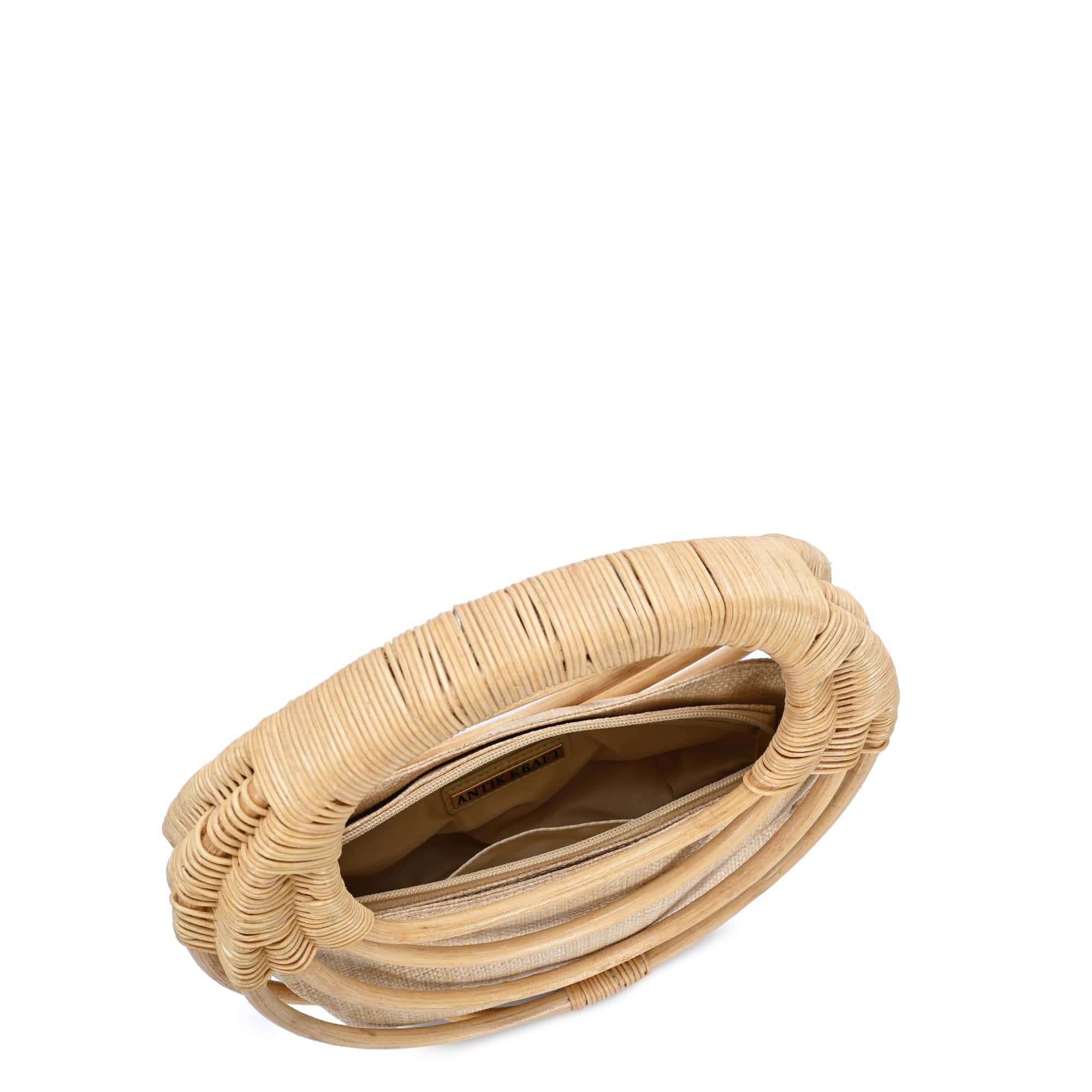 MiMi Wholesale - Wholesale Top Handle Bag - Women's - BGA8288 Rattan Top Handle Circle Bag4