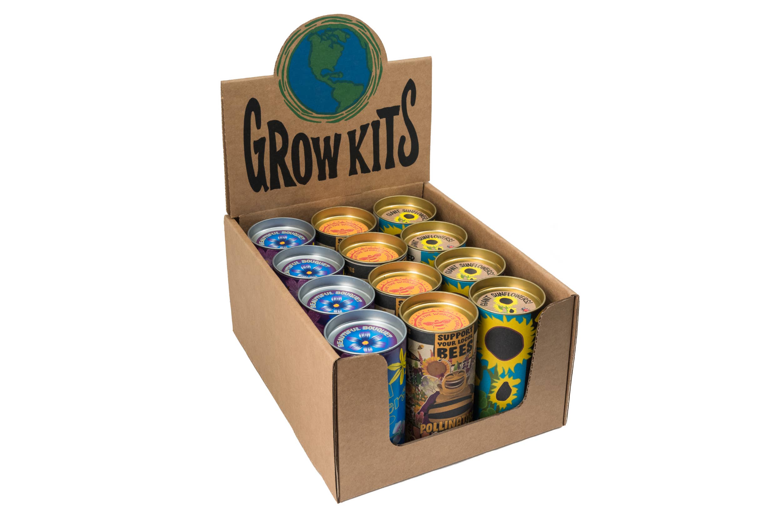 The Jonsteen Company - Vente Présentoir – maison et déco - Coffret Blooms for Butterflies | 12 kits de culture avec présentoir2