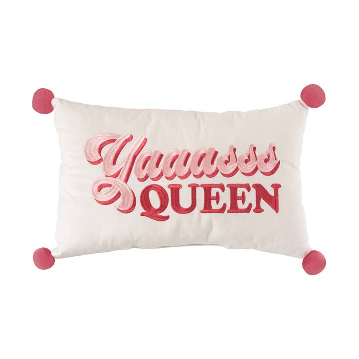 SALE Polyester Yaaassss Queen Lumbar Velvet Pillow for wholesale by Totalee Gift