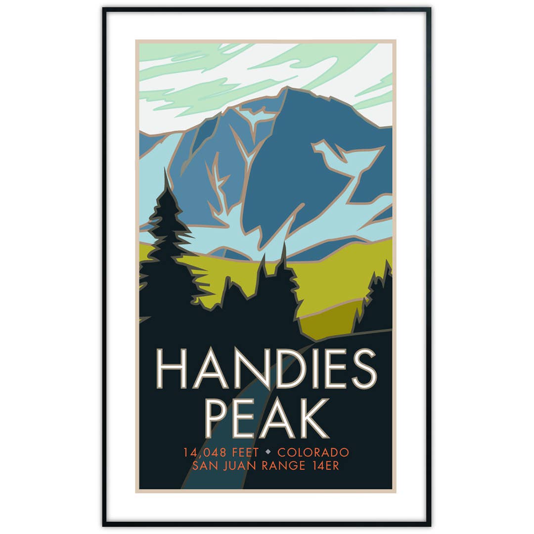 Travel Posters by M&W Design Co. - Wholesale Poster - Handies Peak, Colorado - Colorado 14er - Posters1