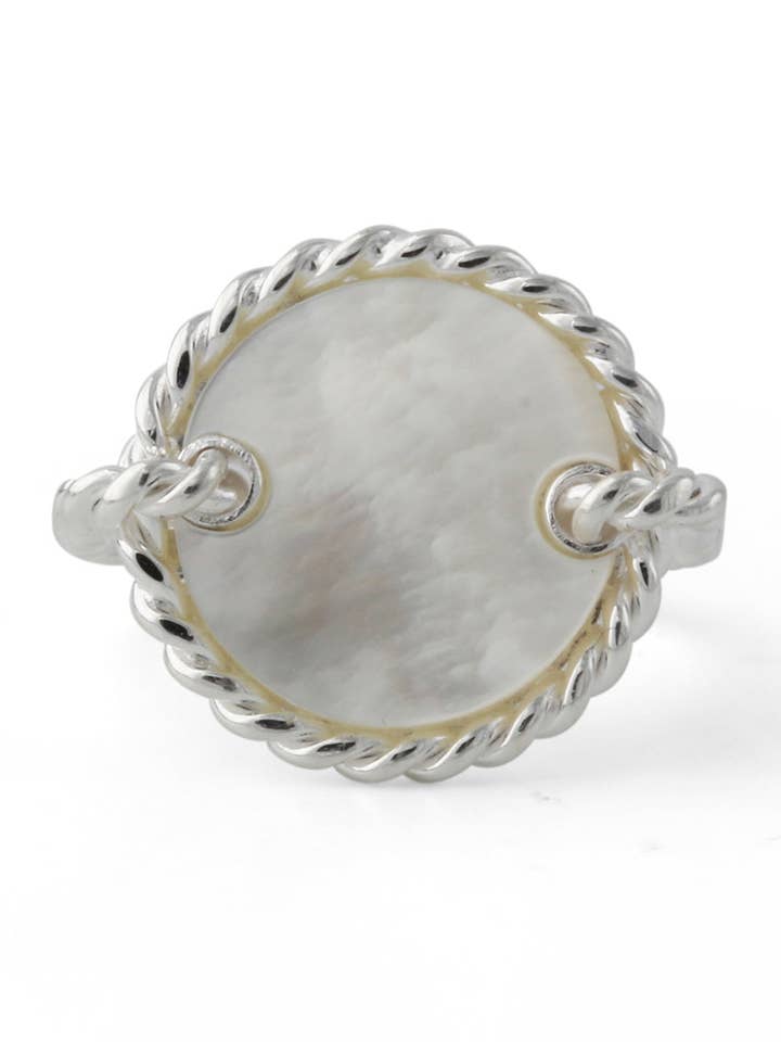 Silberring mit 14mm Perlmutt für den Großhandel von Campur GmbH