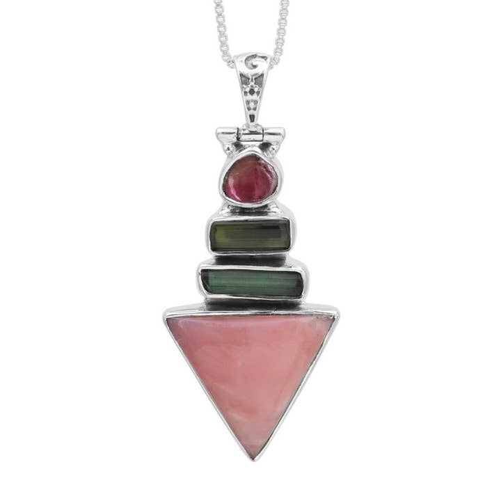 Pendentif en opale rose : Bijoux en argent sterling 925 pour elle pour la vente par Jay Jools