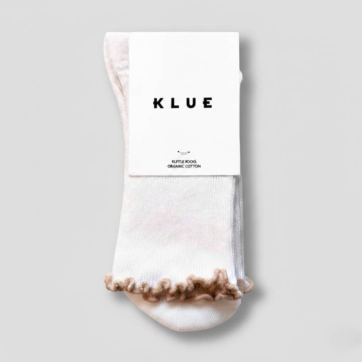 Calcetines de Algodón Orgánico KLUE con Volantes | Almendra para venta al por mayor de KLUE