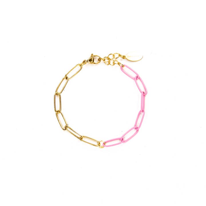 Savvy Bling - Wholesale Link & Chain Bracelet - Enamel 16+ Colors paperclip & Gold chain link bracelet31