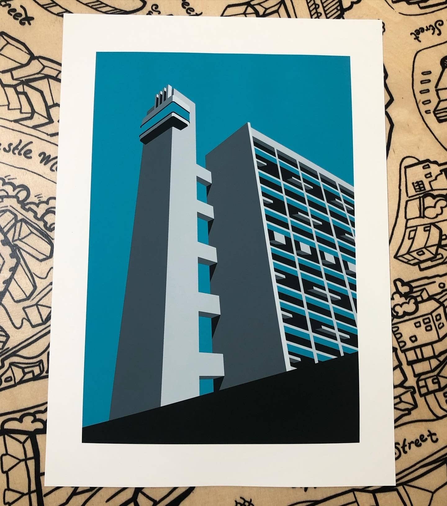 Rebecca Pymar - Wholesale Art Print - Trellick Tower Print1