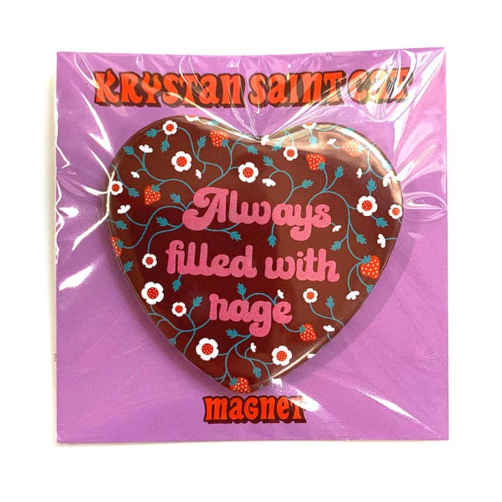 Krystan Saint Cat - Wholesale Magnet - Always Filled With Rage Heart Shaped Magnet