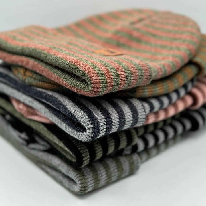 HAAKWEAR Classic RORO Cuffed Beanie / Hat - Gray / Denim, Made in USA for wholesale on Faire3