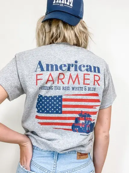 AB And Company - Wholesale Screen Printed T-Shirt - Unisex - American Farm Company-Feeding The Red, White & Blue Tee2