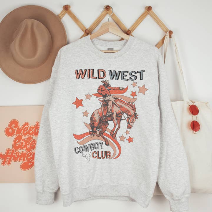 The Wil West Rodeo Crewneck Sweatshirt for wholesale by The Hive Boutique Wholesale