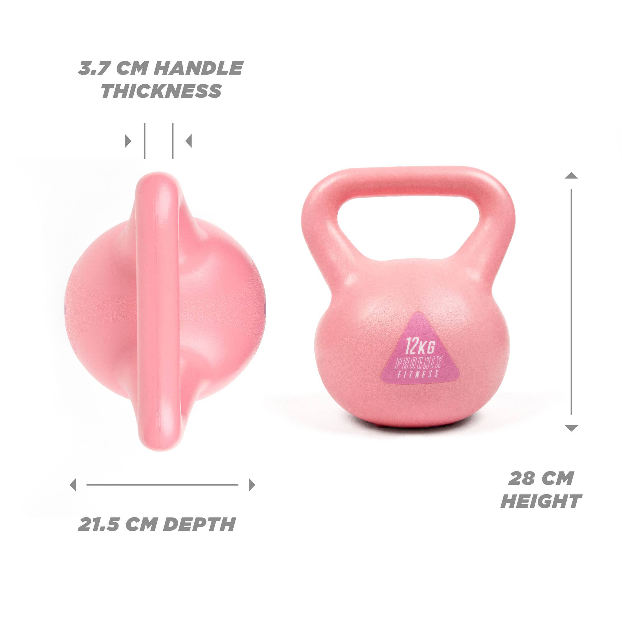 Phoenix Fitness - Vendita all'ingrosso Attrezzatura per il fitness - Kettlebell rosa rivestiti in vinile - attrezzatura fitness15