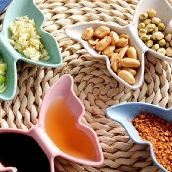 6 paar 4-delige vlindervormige saus-voorgerecht voor wholesale door TAHACAN ÖZER