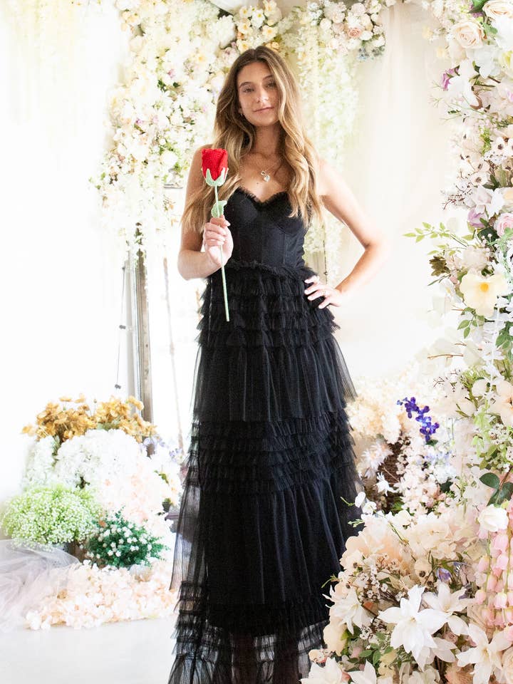 Gelaagde Tule Corset Maxi Jurk voor wholesale door DUSTY ROSE