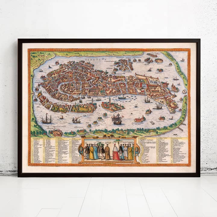 Old Map of Venice 1756 Venetia Vintage Map | Vintage Map Wall Art Print for wholesale by OldCityPrints - Old Maps and Posters