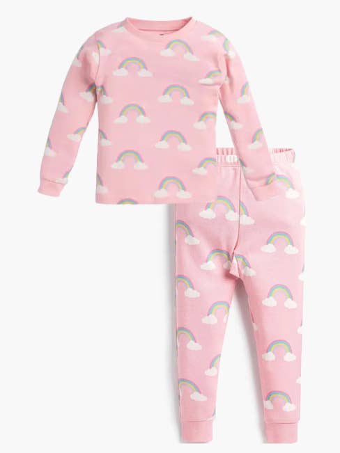 Set pigiama due pezzi per bambini + neonati_Sogni arcobaleno rosa per la vendita all'ingrosso da parte di Monica + Andy