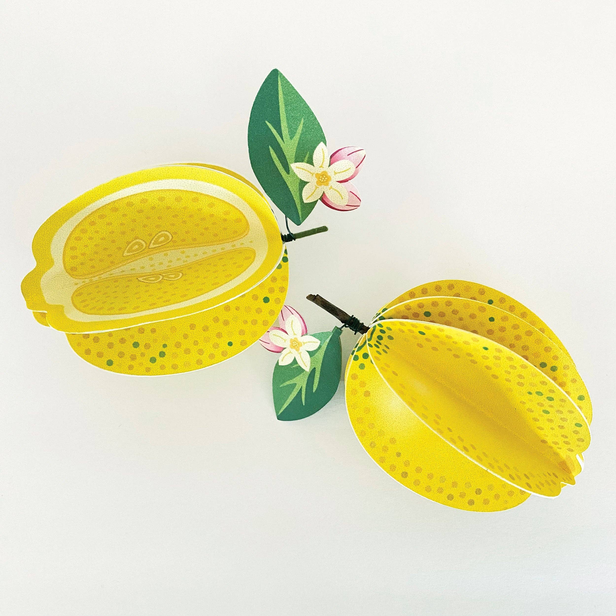 Mozaic Studio - Venta al por mayor Artículo decorativo de mesa - Limones de papel hechos a mano, juego de 25