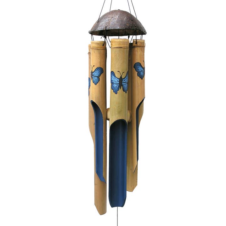 Cohasset Gifts - Wholesale Wind Chime - Sm Blue Butterfly Simple Wind Chime