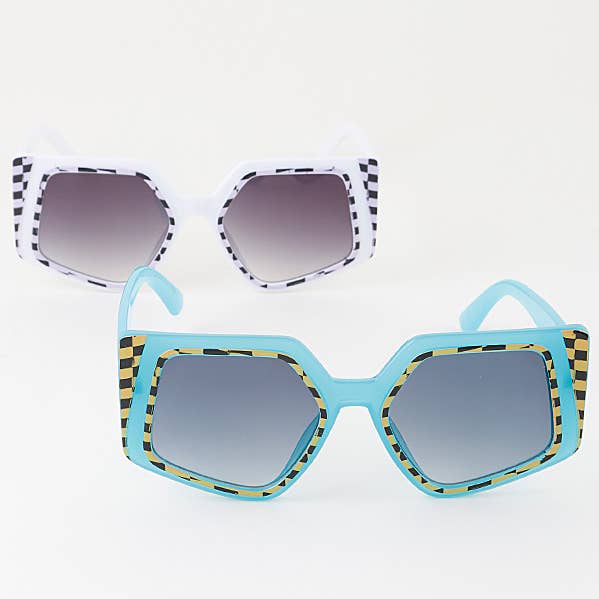Double Checkered Geometric Sunglasses and other Purchase Wholesale checkered sunglasses. Free Returns & Net 60 Terms on Faire trending on Faire.