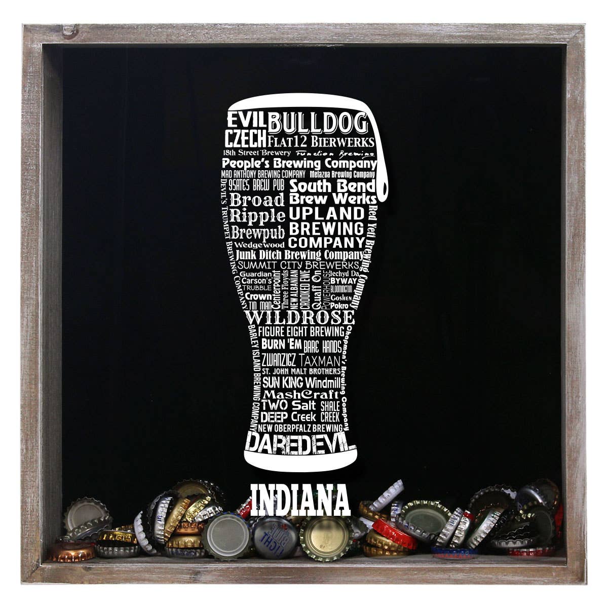 Torched Products – Großhandel 3D-Wandkunst – Cap Collector-Beer Typografie Shadow Box — Farmhouse Antique12