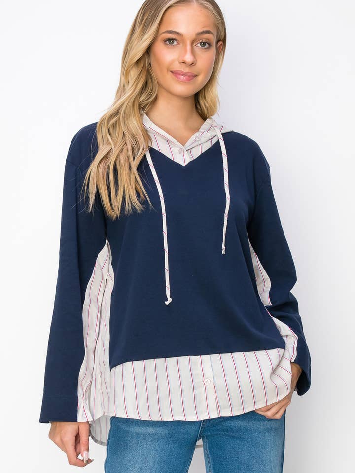 Rickie Pointe stickad topp med huva för wholesale av Joh Apparel