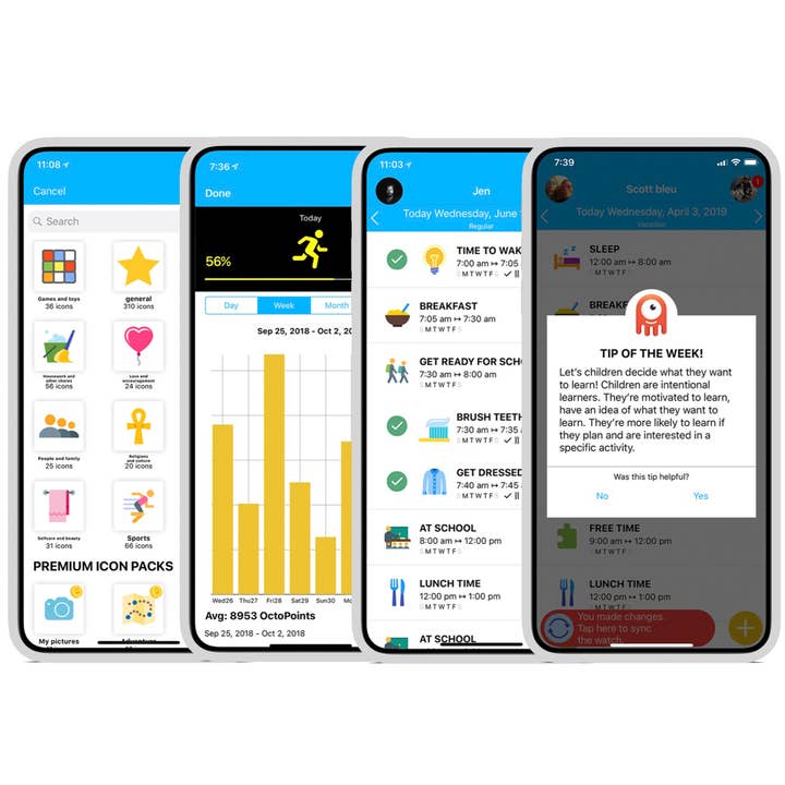 Octopus (by JOY Familytech) - Vendita all'ingrosso Orologio da polso - Bambini - Octopus Watch v2 + compagno (stazione di ricarica/luce notturna)5