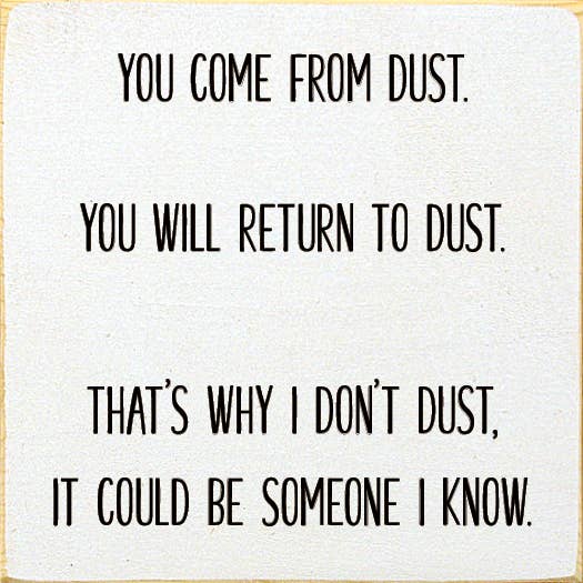 SAWDUST CITY - Wholesale Sign - You come from dust. You will return to dust- Funny Wood Sign2