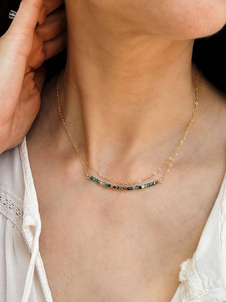 Collier à Couches de Pierres Précieuses Mixtes pour la vente par Laura Stark Designs