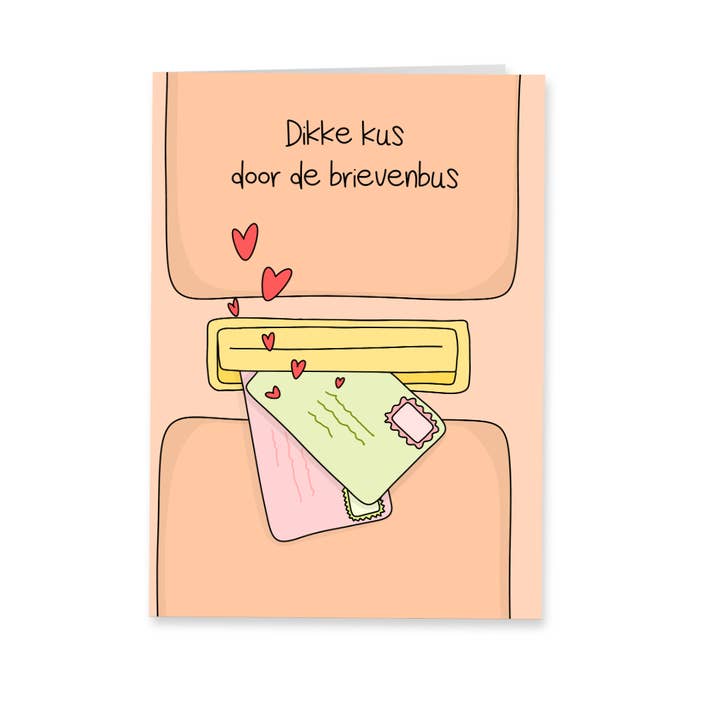Birthday greeting card - Kiss through the mailbox for wholesale by Deadpixel