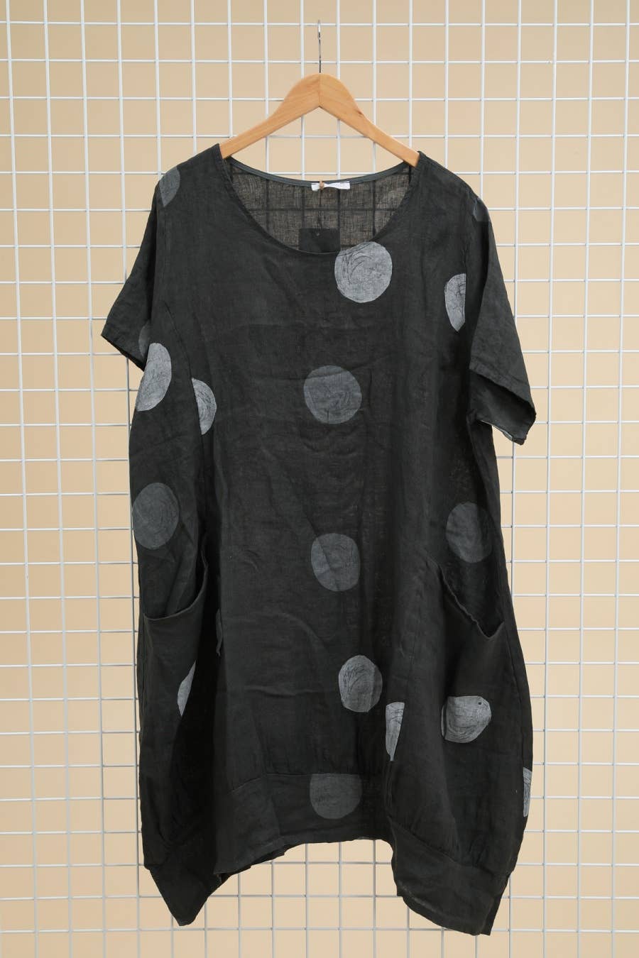 Lea & Luc - Grandes Tailles - Wholesale Dress - Women's - Plus size linen dress printed round SKU 489516