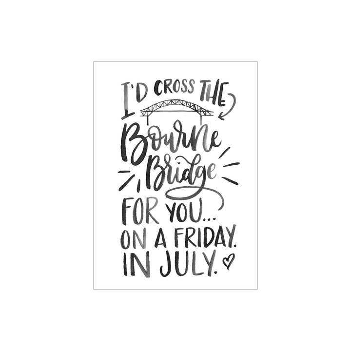 Bourne Bridge greeting card for wholesale by Katie Elizabeth Lettering