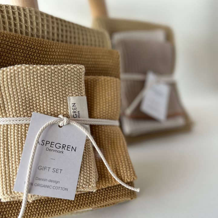 Aspegren Denmark - Wholesale Dishcloth - Gift set - 100% Organic cotton - Set of 4 - Melon 1