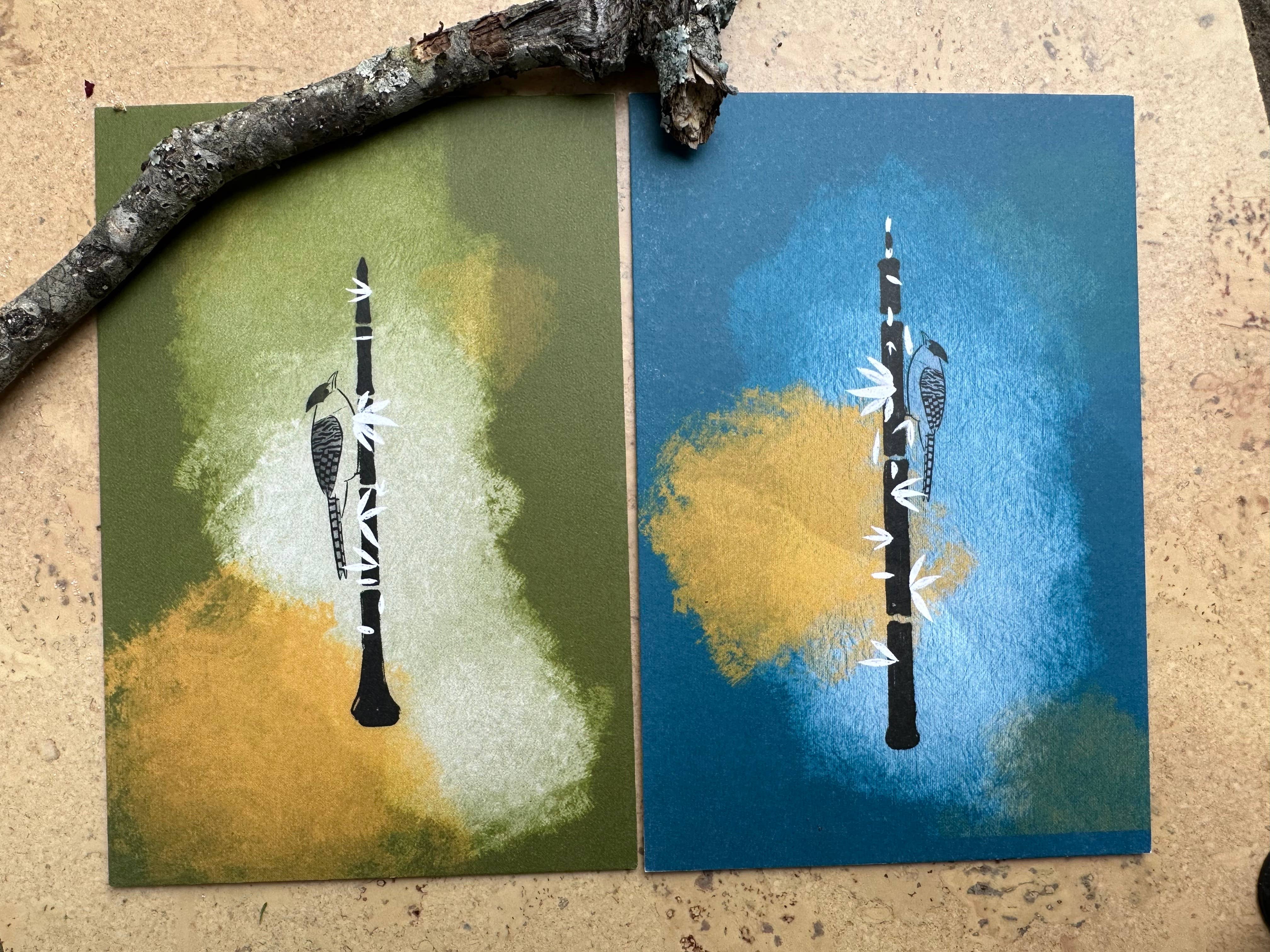 AVIVA TU LLC - Wholesale Stationery/Notecard Set - Notecards-Botanical Music Instruments9