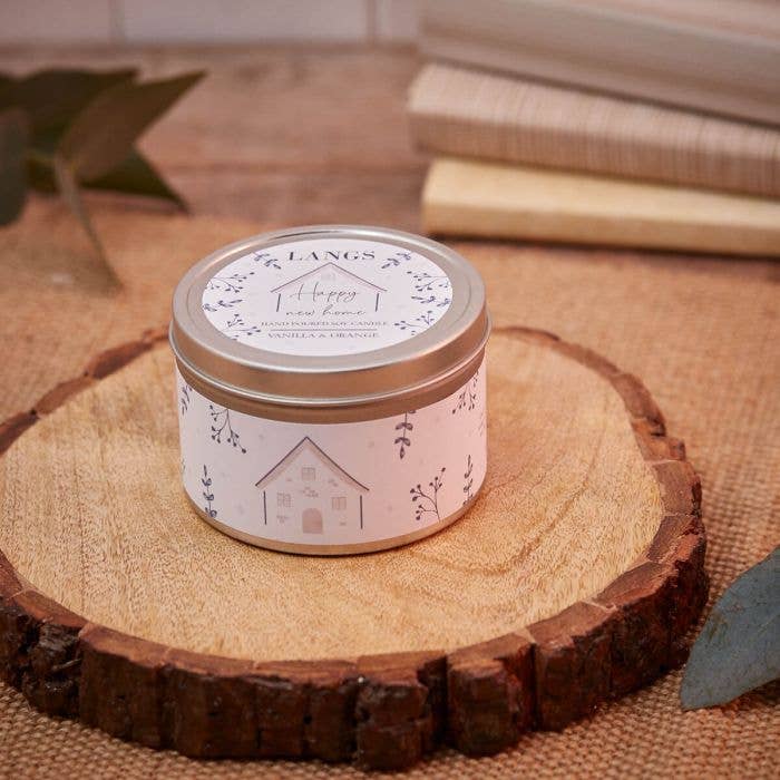 Langs - Wholesale Travel Candles - Soy Candle Happy New Home Vanilla & Orange Hand Poured1