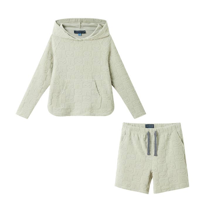 Boys Beige Terry Cover-Up Set | Beach Icons for wholesale by Andy & Evan