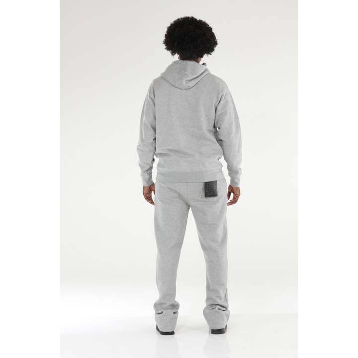 Stylo - Wholesale Top & Pant Set (NOT Loungewear) - Men's - Gray Stacked Flare Sweatsuit