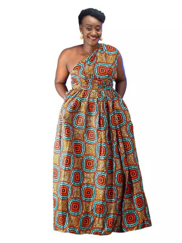 Ella African Print Infinity Maxi Dress for wholesale by Nora's Needle