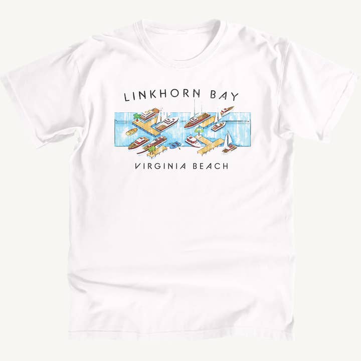 Virginia Beach Isometrisk Linkhorn Premium T-shirt for engroshandel hos Salt Water Colours