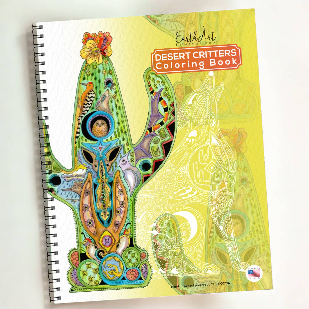 EarthArt International - Wholesale Coloring & Activity Book - Adult - Desert Critters Coloring Book0